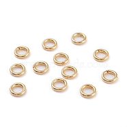 304 Stainless Steel Open Jump Rings, Real 18K Gold Plated, 20 Gauge, 8x0.8mm, Inner Diameter: 6.4mm(STAS-R060-8x0.8-1)