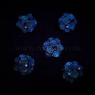 Acrylic Handmade Polymer Clay Rhinestone Beads, Flower, Dark Violet, 20mm, Hole: 1.8mm(FIND-Z036-01E)