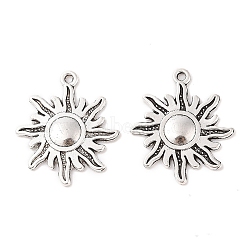 Tibetan Style Alloy Sun Pendants, Solar Eclipse Pendants, Lead Free & Cadmium Free, Antique Silver, 28.5x23x2mm, Hole: 2mm, about 320pcs/500g(TIBEP-S291-12-RS)