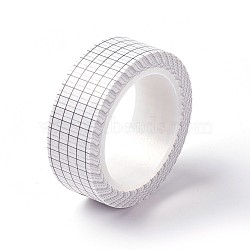 DIY Scrapbook Decorative Paper Tapes, Adhesive Tapes, Grid Pattern, White, 15mm, about 10m/roll(DIY-F025-G05)