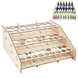 3-Layer Wooden Craft Paint & Brash Rack, Pigment Organizer Holder, for Paint Tool Storage, Wheat, Finished Product: 29x27x13cm(DIY-WH0401-04)