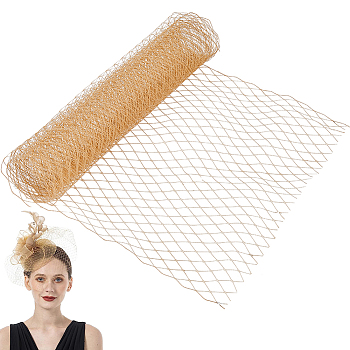 Big Eye Mesh Polyester Organza Veil, For Wedding Dress Headdress Accessories, Moccasin, 25x0.03cm, 2 yards/pc