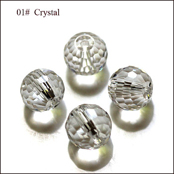 K9 Glass, Imitation Austrian Crystal Beads, Grade AAA, Faceted(128 Facets), Round, Clear, 10mm, Hole: 0.9~1mm