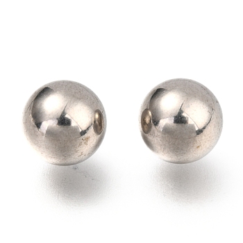 Non-Tarnish 201 Stainless Steel Beads, No Hole/Undrilled, Solid Round, Stainless Steel Color, 9.5mm