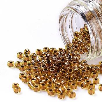 TOHO Round Seed Beads, Japanese Seed Beads, (744) Copper Lined Amber, 11/0, 2.2mm, Hole: 0.8mm, about 50000pcs/pound
