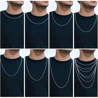 925 Sterling Silver Thin Dainty Link Chain Necklace for Women Men(JN1096A-05)-4