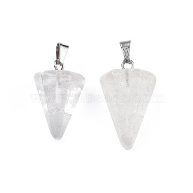 Cone/Spike/Pendulum Natural Quartz Crystal Pendants(G-R278-84)-3
