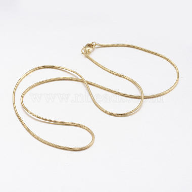 Brass Round Snake Chain Necklaces(X-MAK-L009-08G)-2