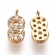 Brass Micro Pave Clear Cubic Zirconia Charms(ZIRC-L075-60A-08G)-1