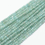 Natural Amazonite Beads Strands, Round, Faceted, 2mm, Hole: 0.5mm, about 261pcs/strand, 15.7 inch(40cm)(G-E351-10)