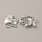 Gothic Tibetan Style Alloy Pendants, Antique Silver, Heart Pattern, 24x27x4.5mm, Hole: 2mm(FIND-CJC0016-22B)