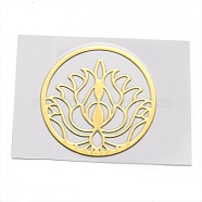 Self Adhesive Brass Stickers, Scrapbooking Stickers, for Epoxy Resin Crafts, Ring with Flower, Golden, 3x0.05cm(DIY-I044-12G)