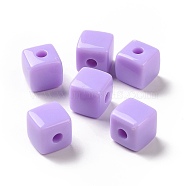 Opaque Acrylic Beads, Cube, Lilac, 12.2x12.2x12.2mm, Hole: 3.7mm, about 288pcs/500g(OACR-E015-02I)