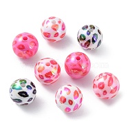 UV Plating Opeque Acrylic Beads, Iridescent, Round, Mixed Color, 15.5x15mm, Hole: 2.5mm(X-MACR-K351-22)