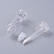Transparent Small Plastic Bottles, Lip Gloss Bottles, Adorable Candy, Clear, 7.5x2.3cm, Capacity: 9g, 12pcs/set(MRMJ-BC0001-08)