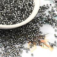 Glass Seed Beads, Silver Lined, Cylinder, Gainsboro, 2x1.5mm, Hole: 1.4mm, about 50398pcs/pound(SEED-S042-04B-31)