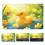 Plastic Waterproof Card Stickers, Self-adhesion Card Skin for Bank Card Decor, Rectangle, Duck, 140x190mm(STIC-WH0032-212)