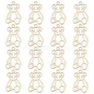 SUPERFINDINGS 40Pcs Rack Plating Alloy Pendants, Cadmium Free & Nickel Free & Lead Free, Bear, Light Gold, 25x16x1mm, Hole: 1.8mm(FIND-FH0004-52)