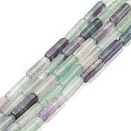 Natural Fluorite Beads Strands, Cuboid, 13~14x4~4.5x4mm, Hole: 1.4mm, about 28~31pcs/strand, 15.47''(39.3cm)(G-G837-26)