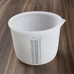 Silicone Epoxy Resin Mixing Measuring Cups, For UV Resin, Epoxy Resin Jewelry Making, Column, White, 160x150x115mm, Inner Diameter: 140x150mm, Capacity: 1000ml(33.82fl. oz)(DIY-G091-07K)