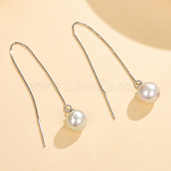 Elegant Silver Pearl Ear Thread for a Gentle and Fashionable Look(FA1383)