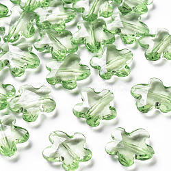 Transparent Acrylic Beads, Faceted, Flower, Lime Green, 18.5x18.5x5.5mm, Hole: 1.2mm, about 470pcs/500g(TACR-S154-32B-83)