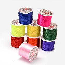 Flat Elastic Crystal String, Elastic Beading Thread, for Stretch Bracelet Making, Mixed Color, 0.8mm, about 54.68 Yards(50m)/Roll(EW-O001-01)