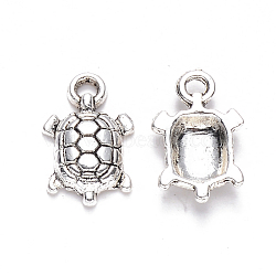 Tibetan Style Alloy Charms, Tortoise, Cadmium Free & Lead Free, Antique Silver, 14.5x9x2.5mm, Hole: 1.5mm, about 2270pcs/1000g(TIBEP-S319-065AS-RS)