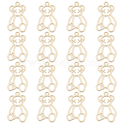 SUPERFINDINGS 40Pcs Rack Plating Alloy Pendants, Cadmium Free & Nickel Free & Lead Free, Bear, Light Gold, 25x16x1mm, Hole: 1.8mm(FIND-FH0004-52)