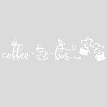 PVC Wall Stickers, for Coffee Bar Wall Decoration, Heart Pattern, 350x500mm