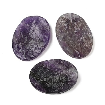 Natural Amethyst Cabochons, Oval, 35~35.5x25~25.5x8.5~10.5mm