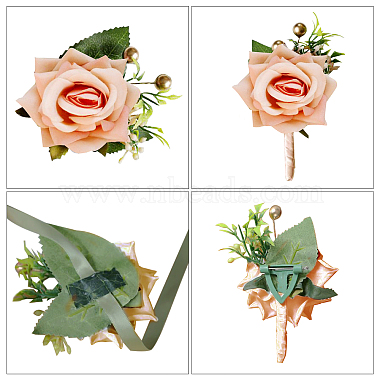Craspire 2 pcs 2 broche boutonnière en tissu style fleur(AJEW-CP0001-58C)-3