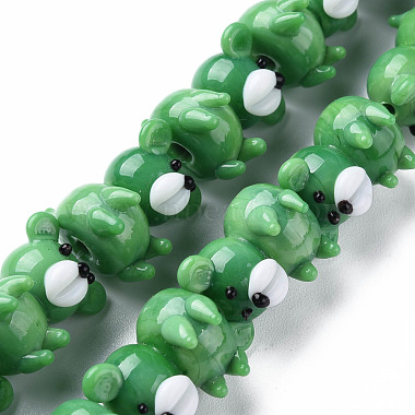Medium Sea Green Bear Lampwork Beads