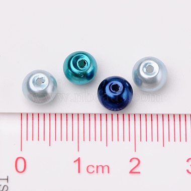 6mm gemischte blaue Farbe pearlized Glasperle für die Schmuckherstellung(HY-PH0006-6mm-03)-4