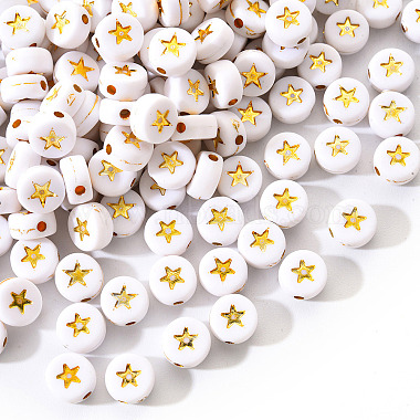 White Opaque Acrylic Beads(PACR-YW0001-04A)-2