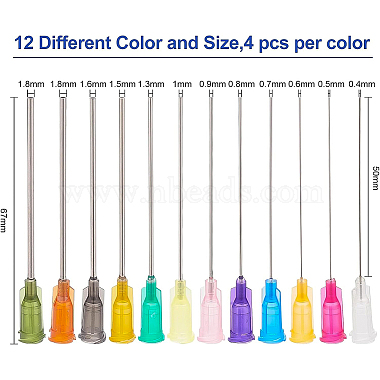 Benecreat 48шт. 12 стильные пластиковые наконечники для точного дозирования жидкости с тупыми иглами(TOOL-BC0001-24)-2