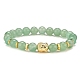 Natural Green Aventurine & Alloy Buddha Head Beaded Strech Bracelets(BJEW-JB09420-04)-1