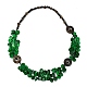 Dyed Natural Coconut Donut & Flat Round Beaded Bib Necklaces(NJEW-B088-04)-1