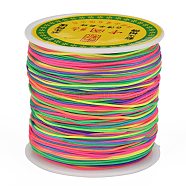 Braided Nylon Thread, Chinese Knotting Cord Beading Cord for Beading Jewelry Making, Colorful, 0.8mm, about 100yards/roll(NWIR-R006-0.8mm-001)