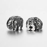 Elephant Alloy Beads, Gunmetal, 9.5x11.5x7.5mm, Hole: 2mm(PALLOY-L161-03B)