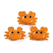 Handmade Lampwork Beads, Crab, Orange, 15~17x22~24x7.5~9mm, Hole: 1.6~2mm(LAMP-Q031-018H)