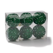 Christmas Ball Foam & Plastic Imitation Pearl Pendant Decoration, for Christmas Tree Hanging Ornaments, Dark Green, 141~150x80~82mm, 6pcs/box(FIND-G056-01A)