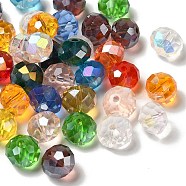 Electroplate Faceted Rondelle AB Color Plated Transparent Glass Beads, Mixed Color, 10x7mm, Hole: 1mm(GLAA-R152-10mm-M2)