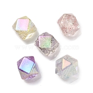 UV Plating Rainbow Iridescent Acrylic Beads, Polygon, Mixed Color, 15.5x19x19mm, Hole: 3mm(OACR-K003-009)