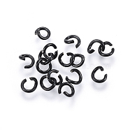 304 Stainless Steel Jump Rings, Open Jump Rings, Electrophoresis Black, 5x1mm, about 3mm inner diameter(STAS-E426-74B)