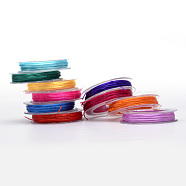 Flat Elastic Crystal String, Elastic Beading Thread, for Stretch Bracelet Making, Mixed Color, 0.5mm, about 10.93 yards(10m)/roll, 10rolls/group(EW-R005-0.5mm-M)