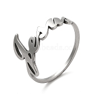 201 Stainless Steel Finger Rings, Word Jesus Ring for Women, Stainless Steel Color, 1.3~10.8mm, Inner Diameter: 17.8mm(RJEW-G278-35P)