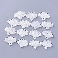 Cellulose Acetate(Resin) Chandelier Component Links, Fan, Creamy White, 14.5~15.5x20x2.5mm, Hole: 1.8~2mm(KY-N006-11B)