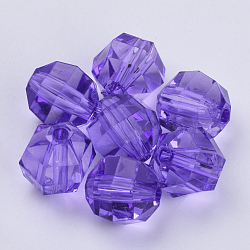 Transparent Acrylic Beads, Faceted, Round, Blue Violet, 20x20mm, Hole: 2.9mm, about 114pcs/500g(TACR-Q256-20mm-V50)
