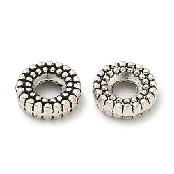 Alloy Spacer Beads, Cadmium Free & Lead Free, Flat Round, Antique Silver, 10x3mm, Hole: 2.5mm, about 1010pcs/1000g(TIBE-P003-17AS)